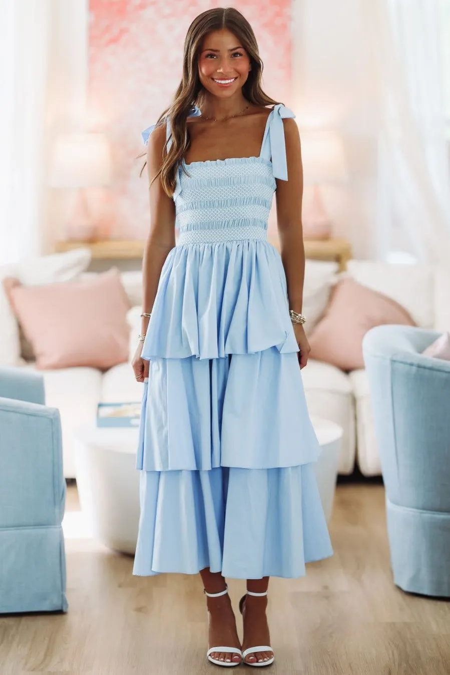 Into the Blue Midi Dress - Chambray sold by Hazel & Olive