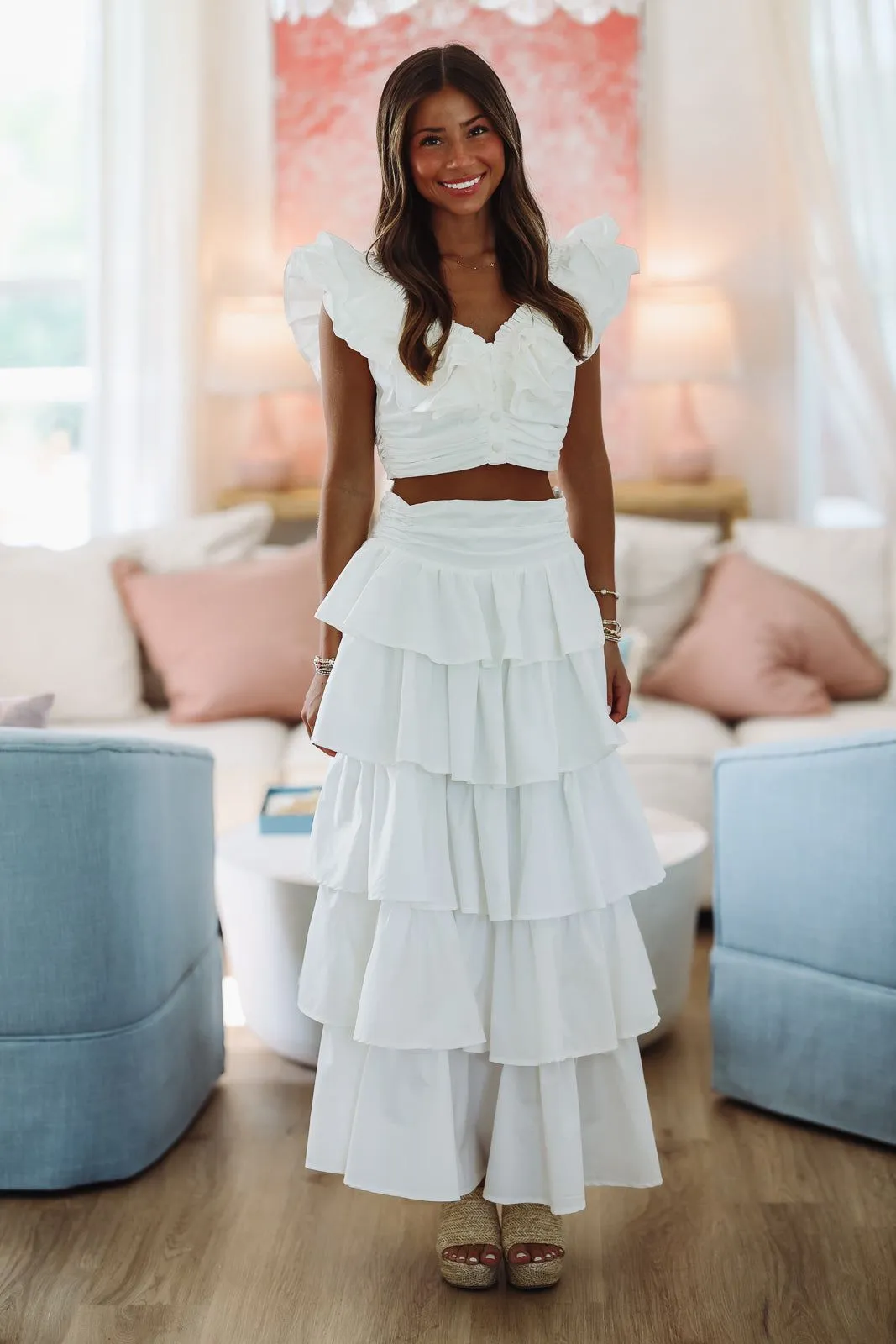 Lemon Zest Maxi Skirt - White sold by Hazel & Olive product image thumbnail 2