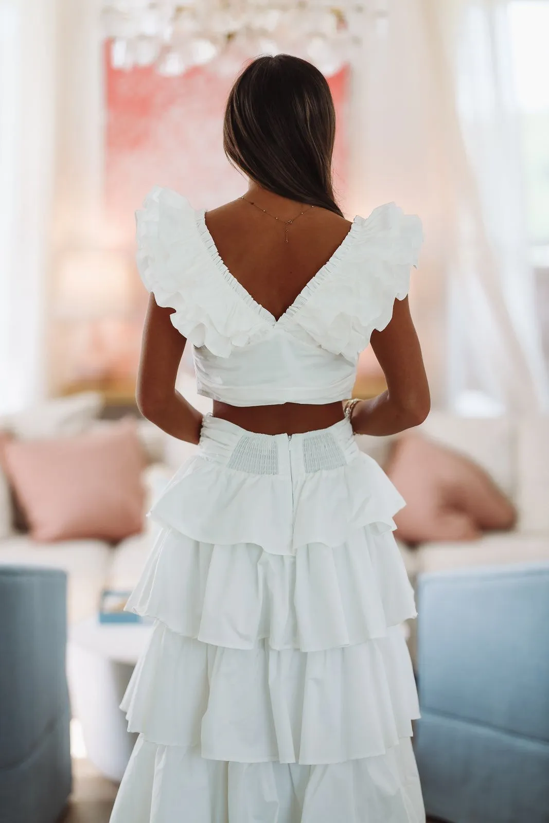 Lemon Zest Maxi Skirt - White sold by Hazel & Olive product image thumbnail 3