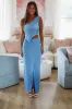 Dunes and Deck Parties Top - Blue sold by Hazel & Olive