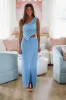 Dune and Deck Parties Midi Skirt - Blue sold by Hazel & Olive