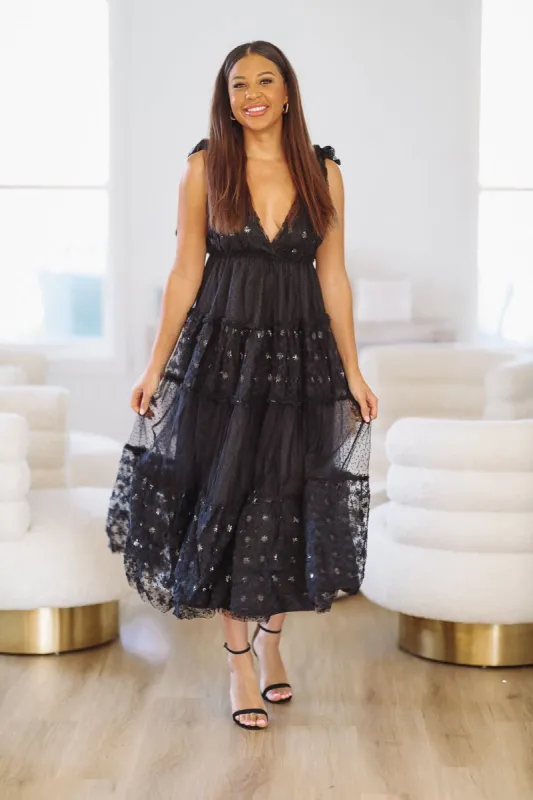 Tiered Love Maxi Dress - Black (FINAL SALE) sold by Hazel & Olive