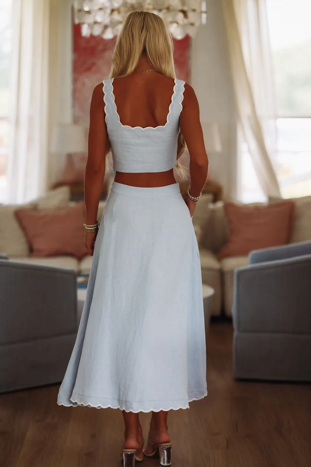 Pacific Jewel Crop Top and Midi Skirt Set - Blue sold by Hazel & Olive product image thumbnail 3