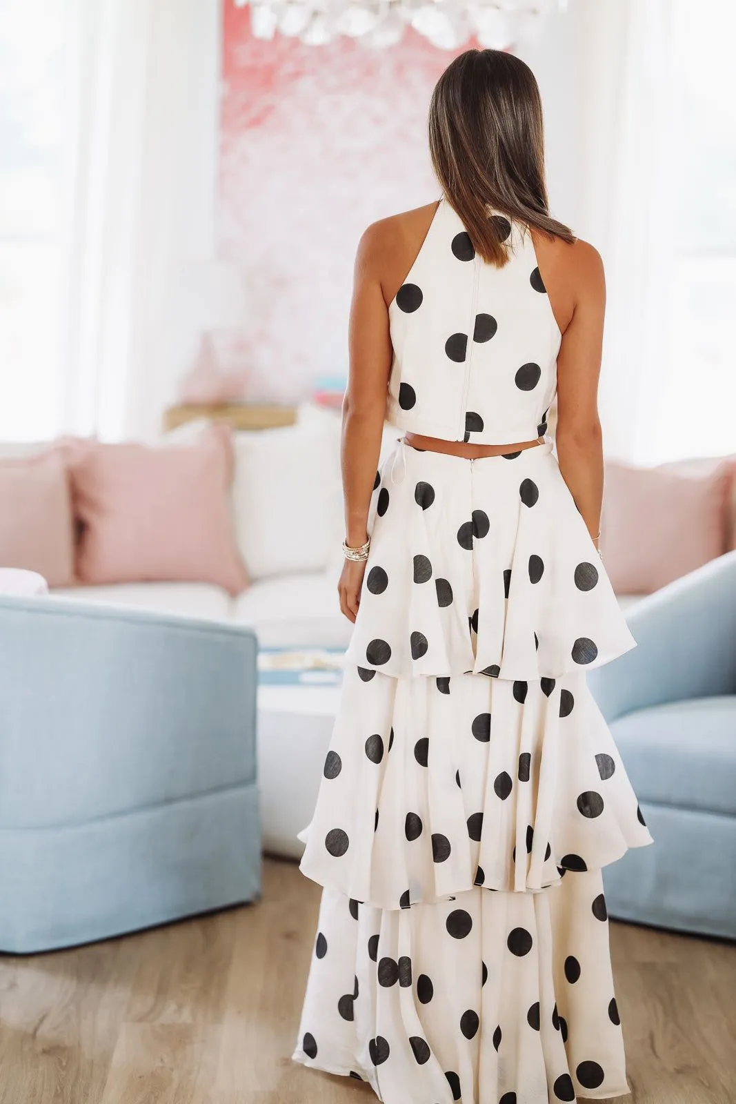 Dots For Days Top and Maxi Skirt Set - Beige and Black sold by Hazel & Olive product image thumbnail 3