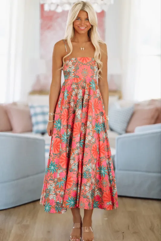 Week in Tulum Maxi Dress - Orange, Pink and Green sold by Hazel & Olive