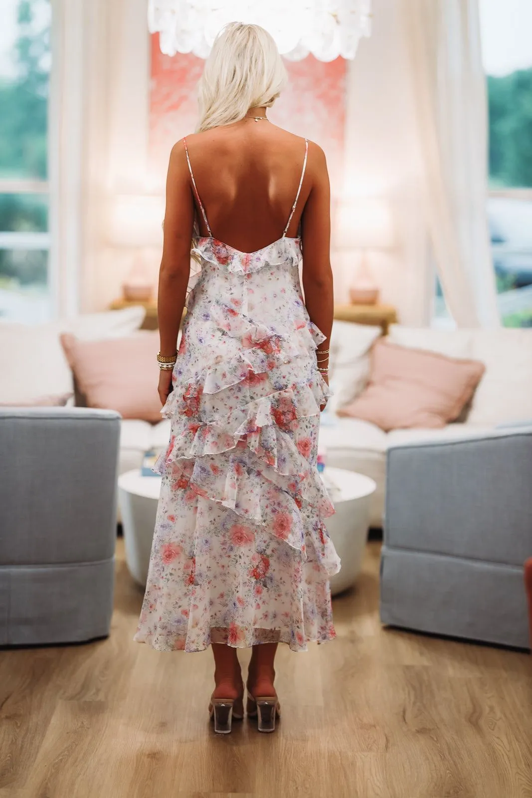 Bloomfinity Maxi Dress - White and Purple sold by Hazel & Olive product image thumbnail 3