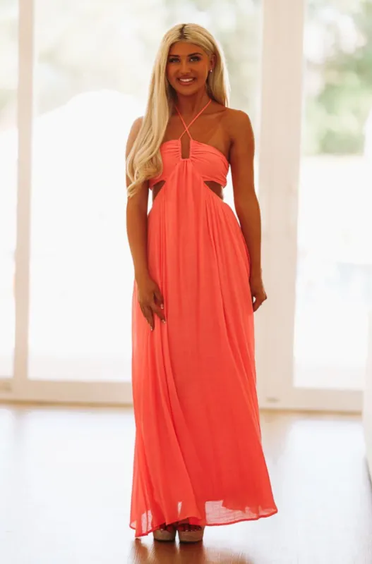 Frankie's Midi Dress - Coral sold by Hazel & Olive