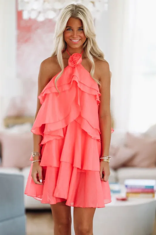 Ethereal Mini Dress - Coral sold by Hazel & Olive