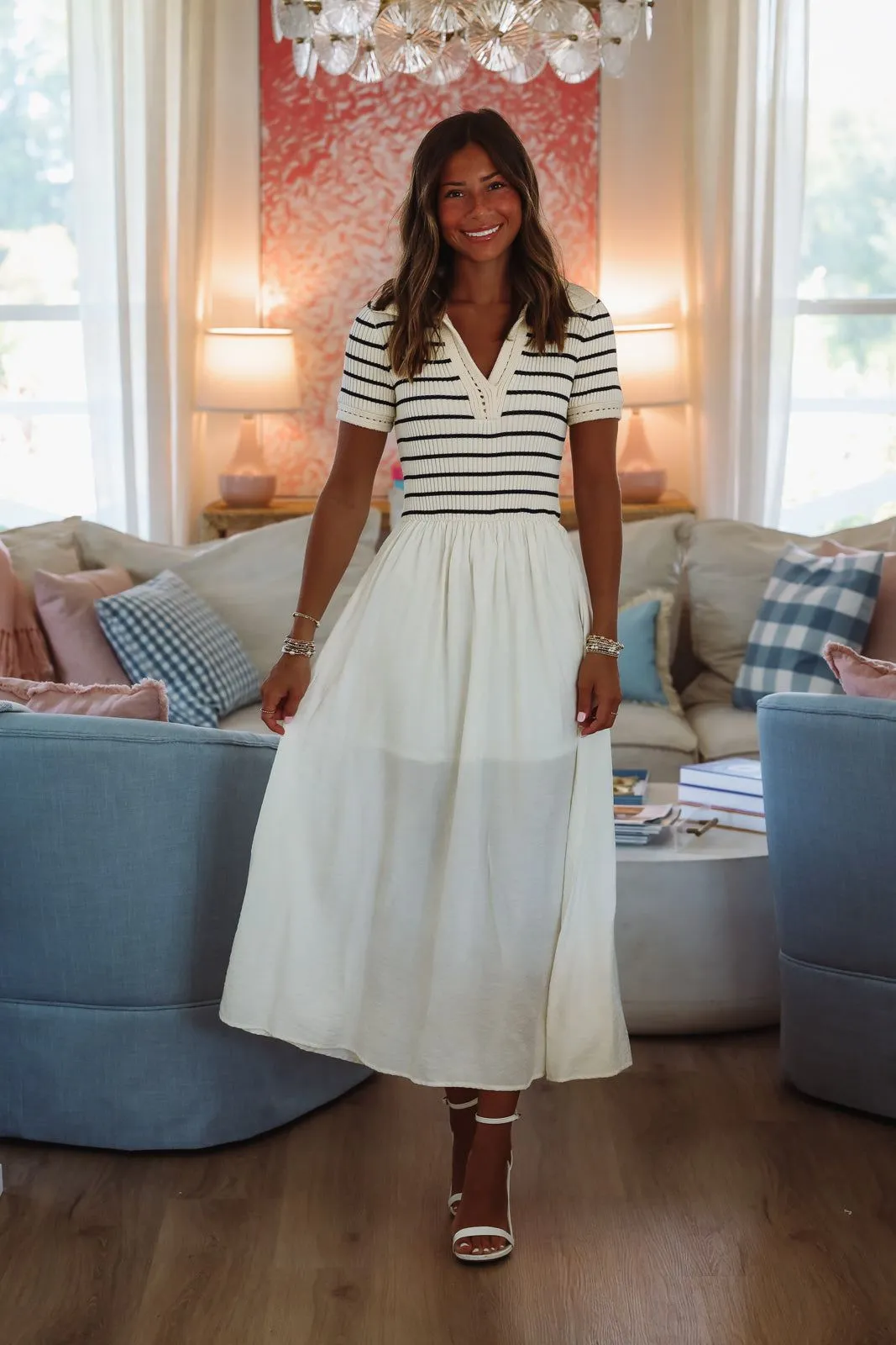 Boardwalk Stroll Midi Dress - Ivory sold by Hazel & Olive product image thumbnail 3