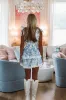 Icing on the Cake Mini Dress - Blue sold by Hazel & Olive