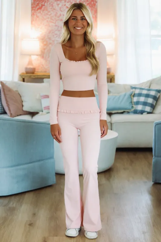 Vital Motion Flare Pants - Pink sold by Hazel & Olive