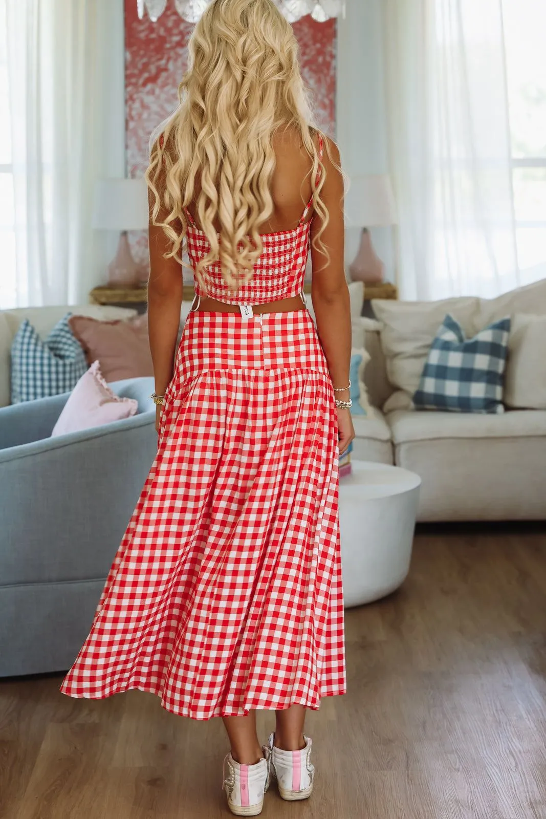 Trophy Time Maxi Skirt - Red and White sold by Hazel & Olive product image thumbnail 3