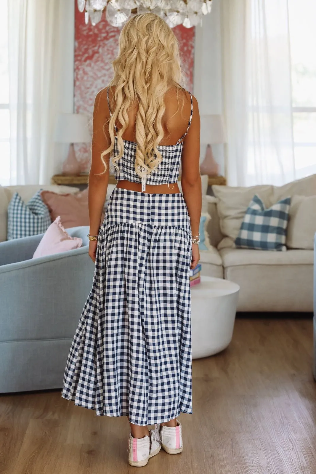 Trophy Time Maxi Skirt - Navy and White sold by Hazel & Olive product image thumbnail 4