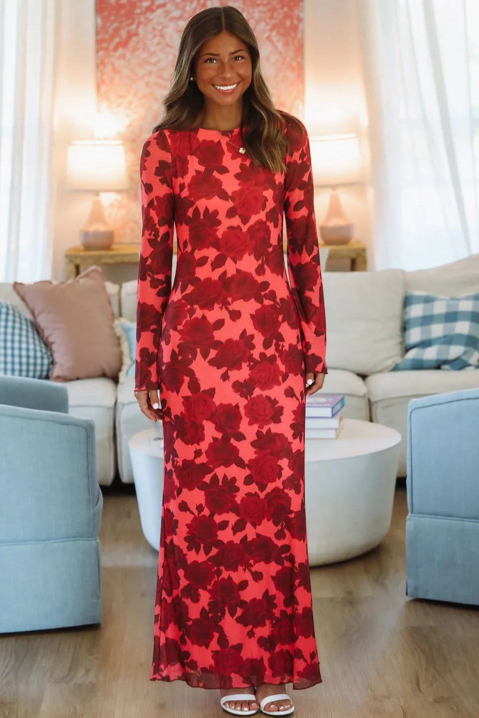 Blooming Belle Maxi Dress - Red sold by Hazel & Olive