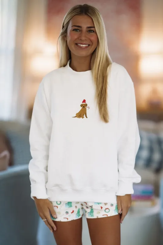 Santa Paws Sweatshirt Pullover - White sold by Hazel & Olive