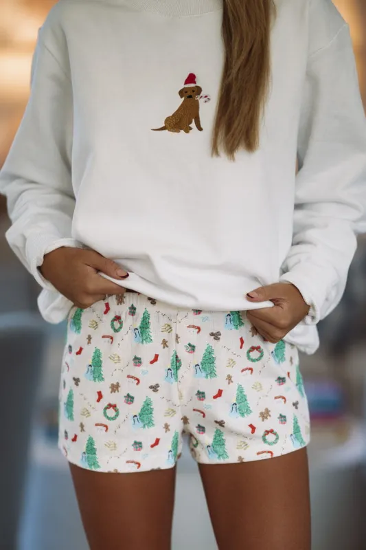 Cozy Carols Shorts - Cream sold by Hazel & Olive