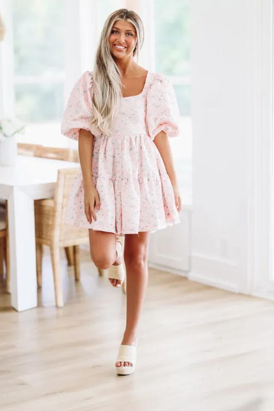Swept Off My Feet Dress - Pink sold by Hazel & Olive