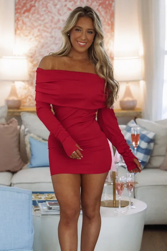 Kiss Me Later Mini Dress - Red sold by Hazel & Olive