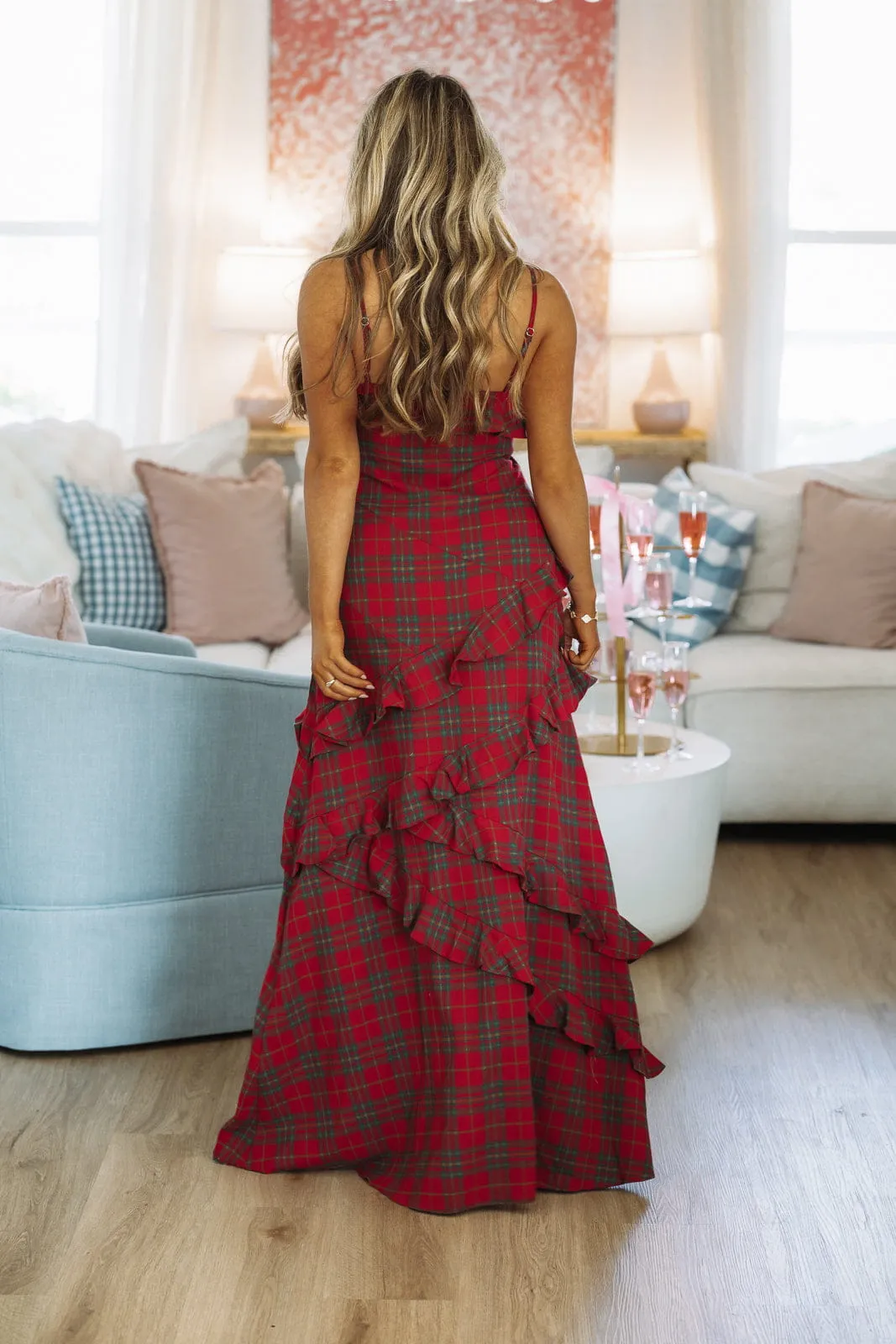 Holiday Tartan Maxi Dress - Red and Green sold by Hazel & Olive product image thumbnail 2