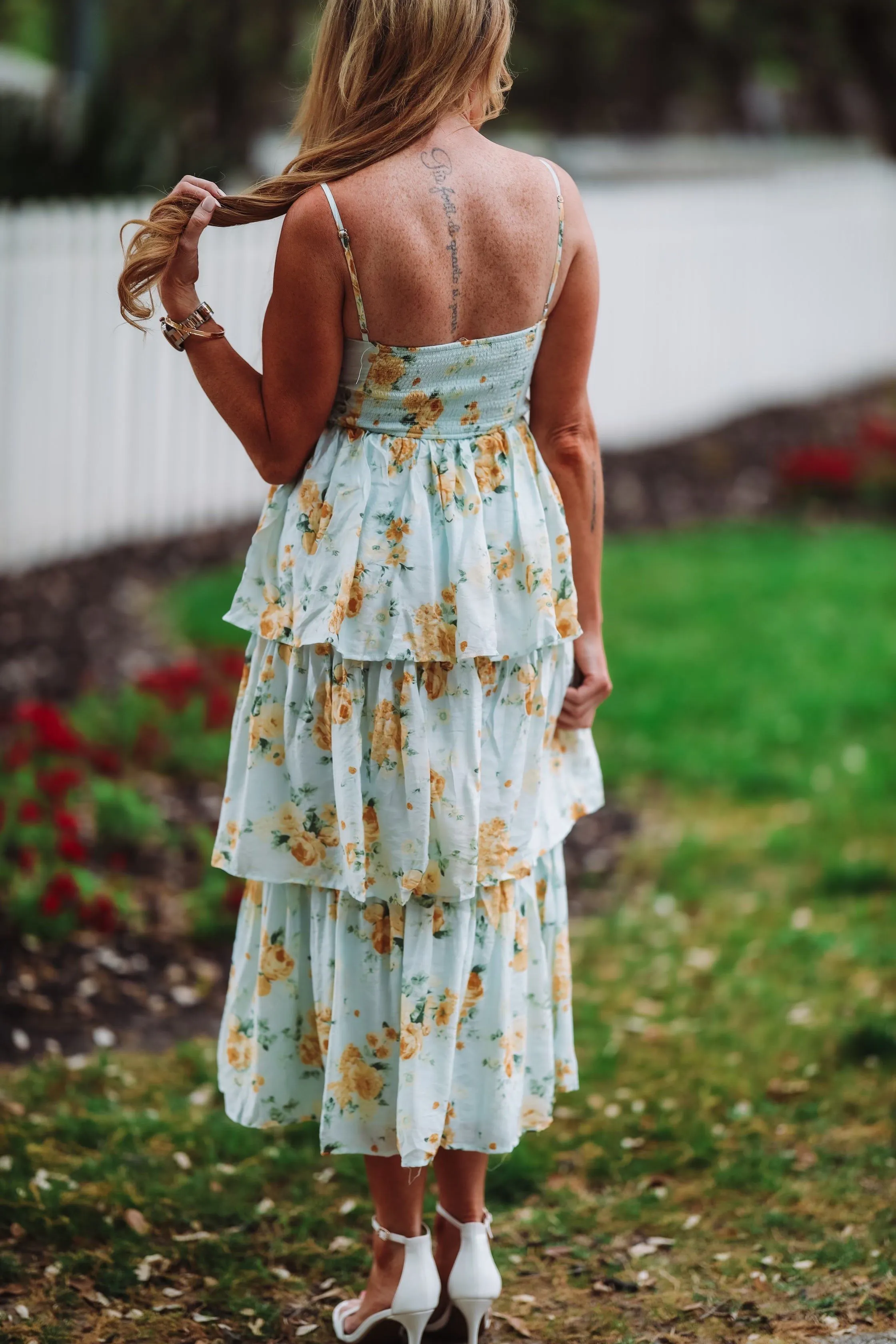 Feelings For You Midi Dress - Blue and Yellow sold by Hazel & Olive product image thumbnail 2