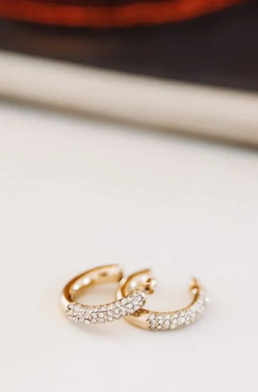 Love The Sparkle Rhinestone Earrings - Gold sold by Hazel & Olive
