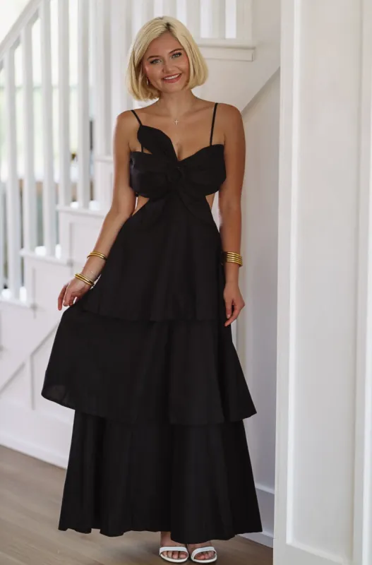 Flower on Top Maxi Dress - Black sold by Hazel & Olive
