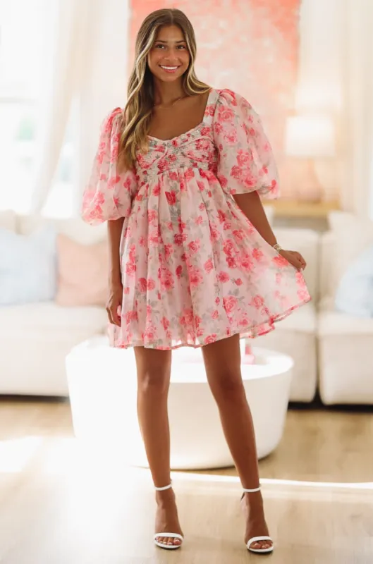 Leah Mini Dress - Pink sold by Hazel & Olive