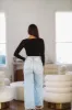 Snatched Square Neck Bodysuit - Black sold by Hazel & Olive