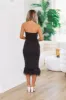 Meet Me at the Cocktail Party Feather Midi Dress - Black sold by Hazel & Olive