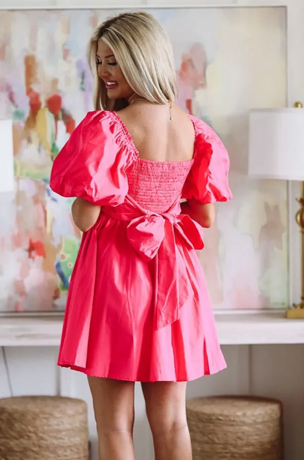 Around the Garden Mini Dress - Fuchsia sold by Hazel & Olive