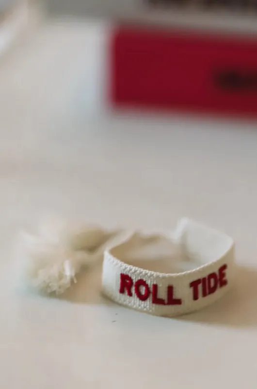 Gameday Tassel Tie Bracelet - Roll Tide made by Hazel & Olive
