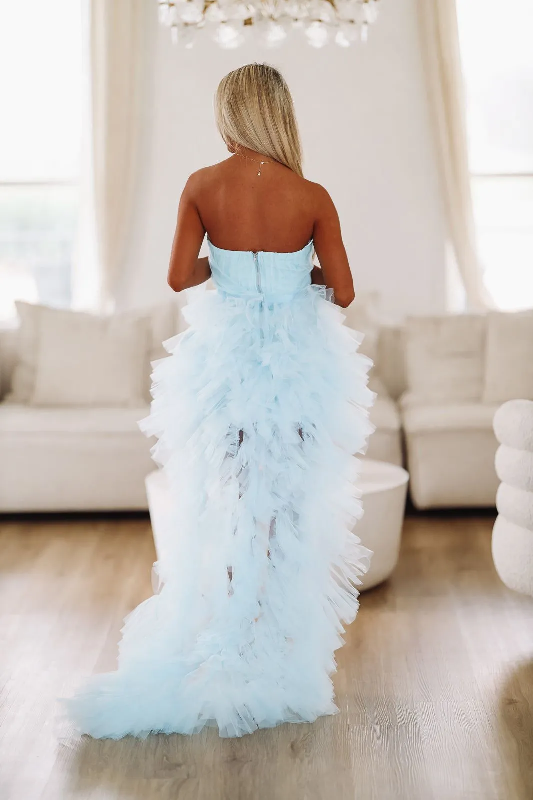 In The Moment High Low Tulle Dress - Light Blue sold by Hazel & Olive product image thumbnail 3
