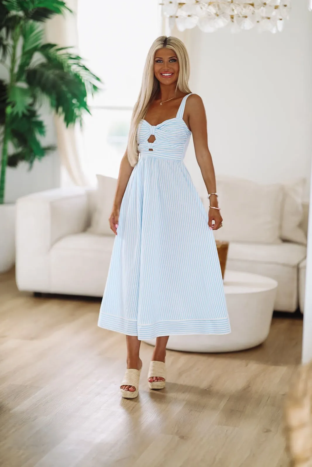 Sag Harbor Midi Dress - Blue and White sold by Hazel & Olive product image thumbnail 3
