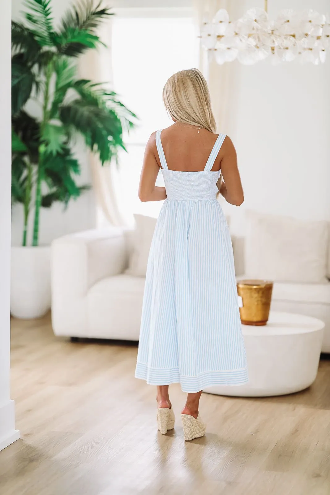 Sag Harbor Midi Dress - Blue and White sold by Hazel & Olive product image thumbnail 4