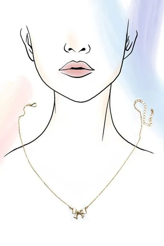 Mini Bow Necklace - Gold sold by Hazel & Olive product image thumbnail 2