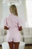 Go Get It Demin Romper - Pink and White sold by Hazel & Olive