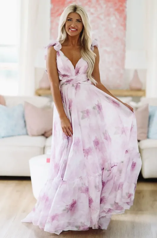 For Keeps Maxi Gown - Floral Lavender sold by Hazel & Olive