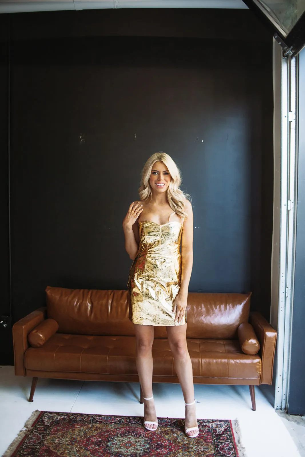 Pot Of Gold Mini Dress - Gold sold by Hazel & Olive product image thumbnail 3