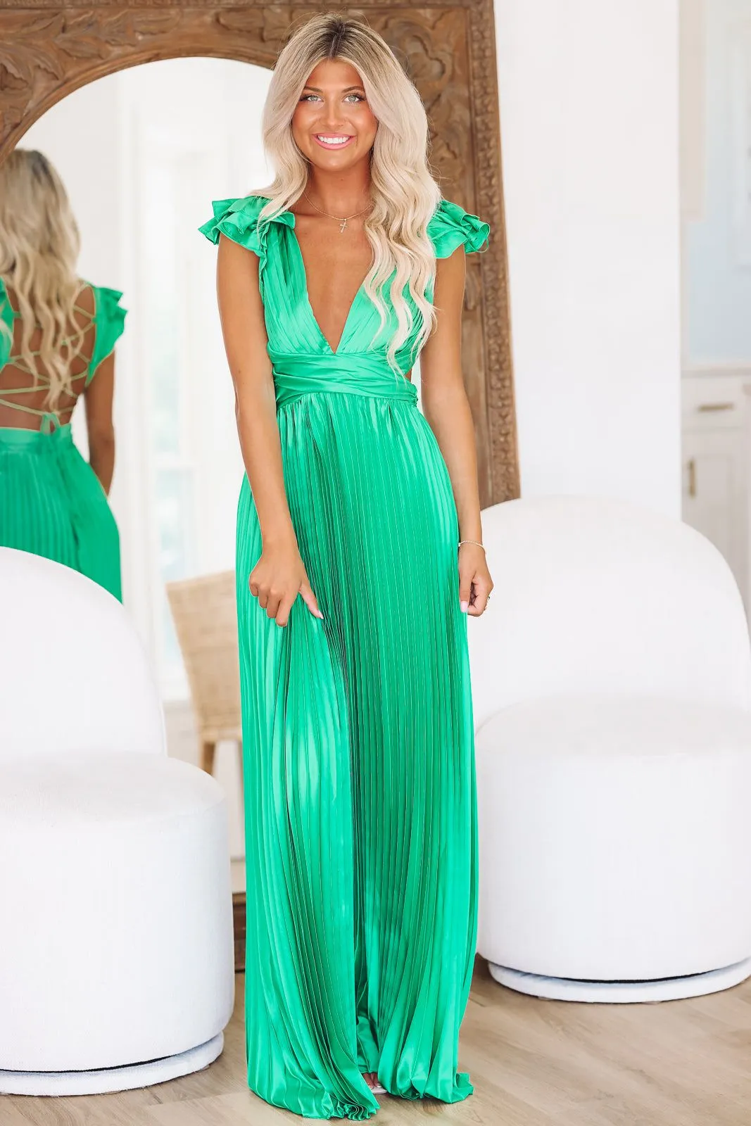 For Keeps Maxi Gown - Green (FINAL SALE) sold by Hazel & Olive product image thumbnail 3
