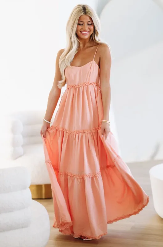 Bea Maxi Dress - Peach sold by Hazel & Olive