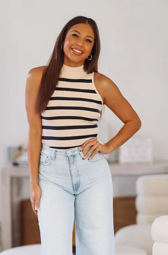 Mock Neck Sweater - Beige sold by Hazel & Olive