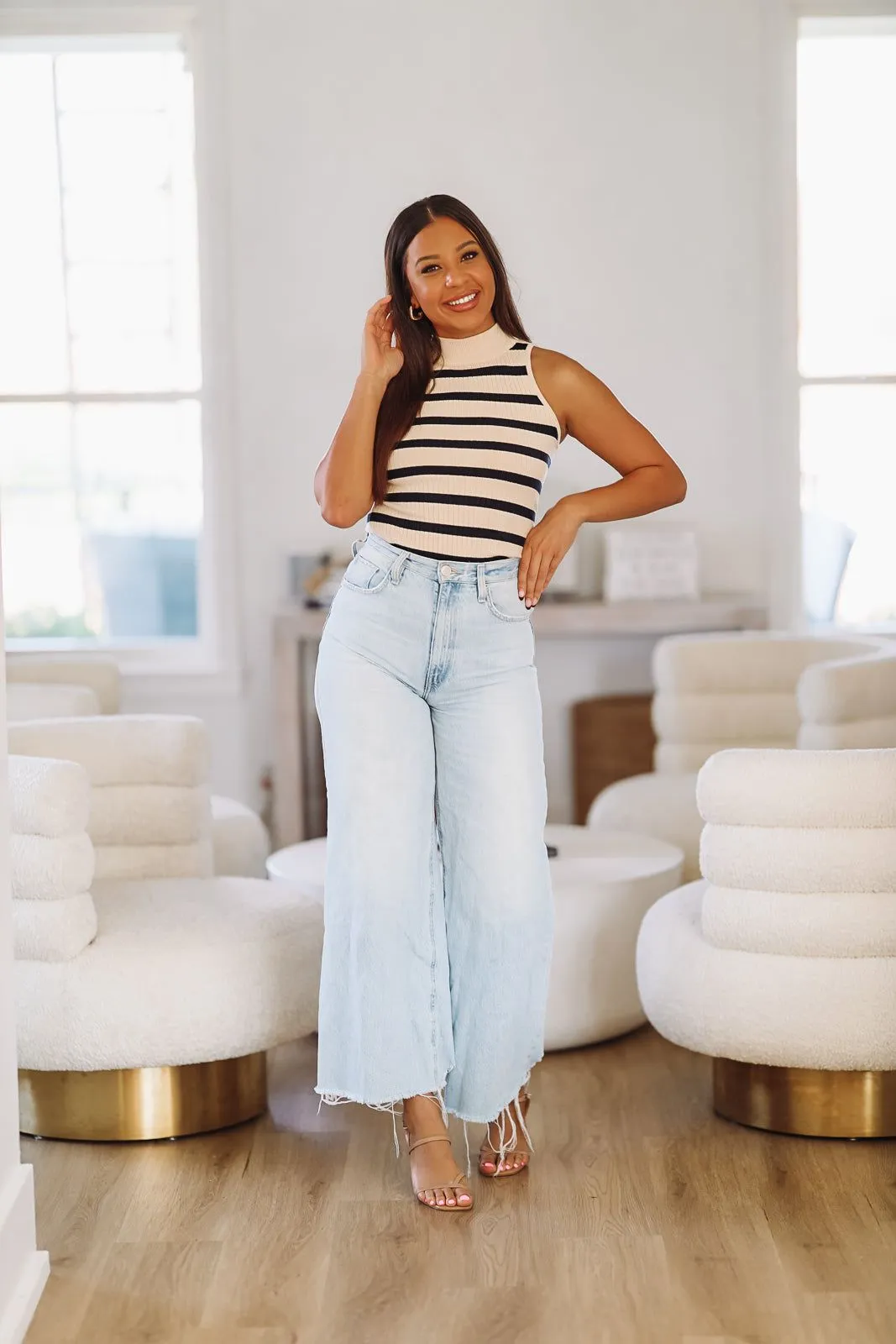 Mock Neck Sweater - Beige sold by Hazel & Olive product image thumbnail 3