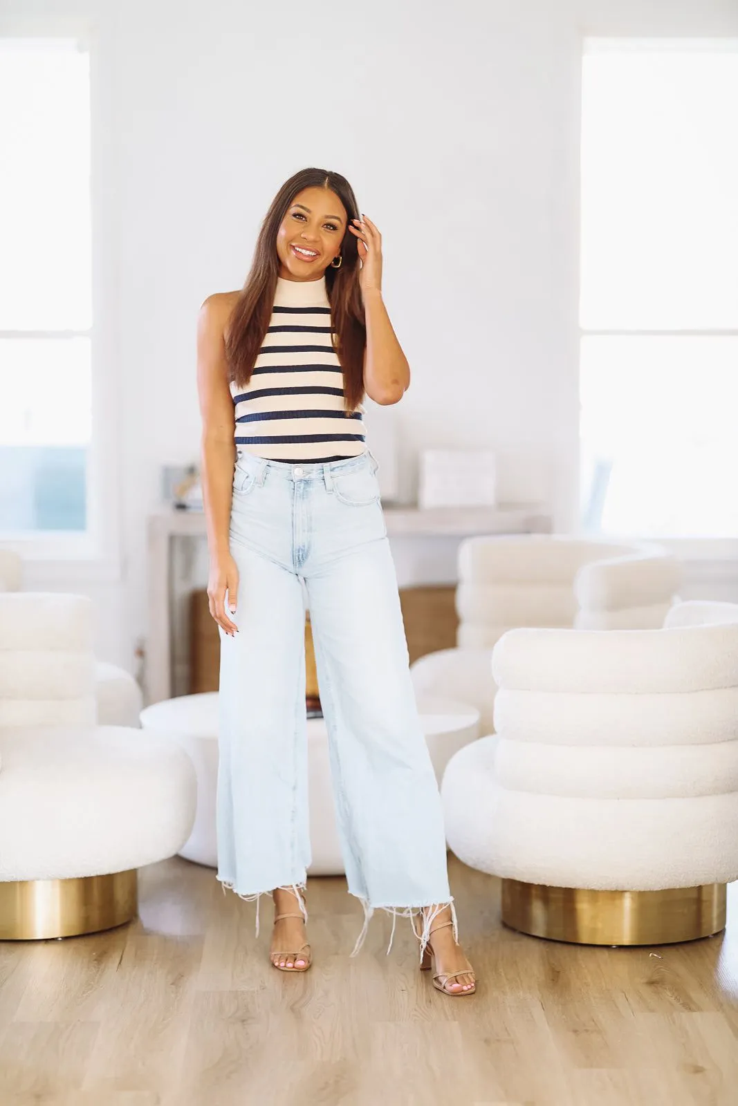 Mock Neck Sweater - Beige sold by Hazel & Olive product image thumbnail 2