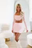Upgraded Pearl Crop Top and Mini Skirt Set - Light Pink sold by Hazel & Olive
