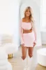 Upgraded Pearl Crop Top and Mini Skirt Set - Light Pink sold by Hazel & Olive