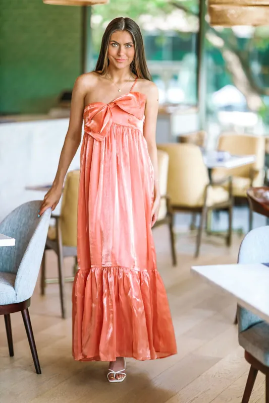 Dance Floor Bound Maxi Dress - Dark Peach sold by Hazel & Olive