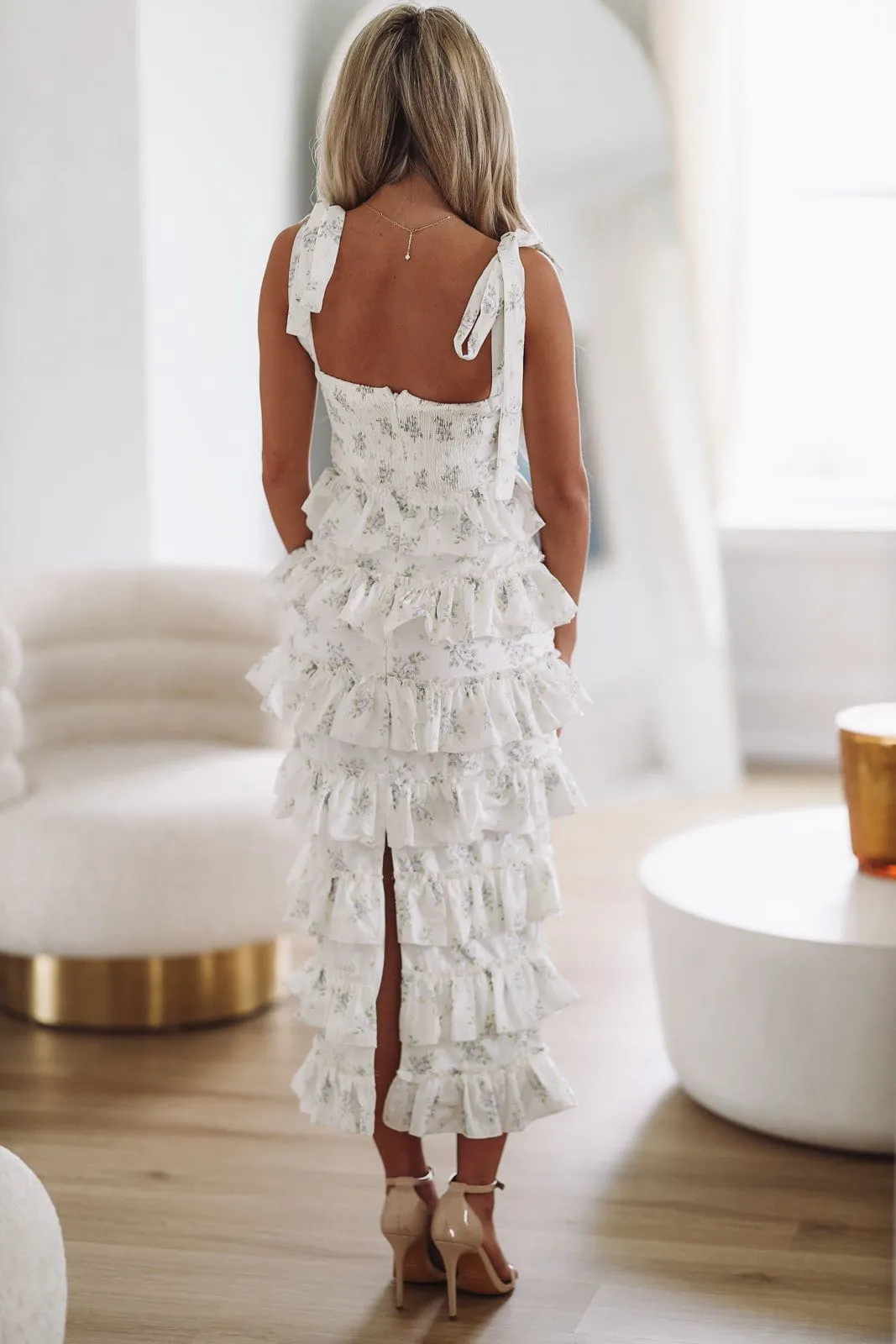 She's Stunning Floral Midi Dress - White sold by Hazel & Olive product image thumbnail 2