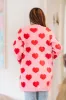 Heart on Your Sleeve Cardigan - Pink and Red sold by Hazel & Olive