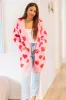 Heart on Your Sleeve Cardigan - Pink and Red sold by Hazel & Olive