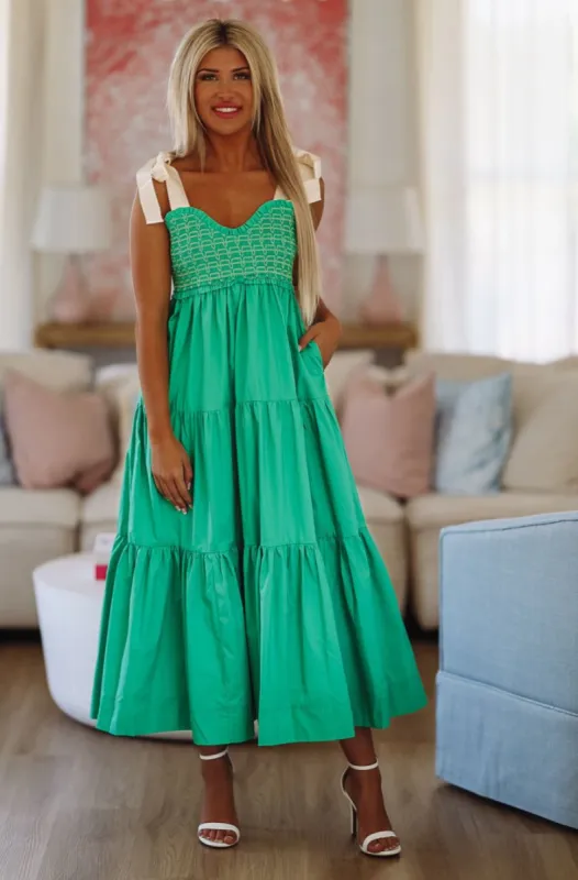 Cherished Maxi Dress - Kelly Green sold by Hazel & Olive